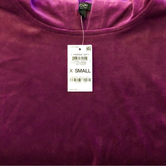 Alfani Velvet Pullover Hoodie Purple XS NWT - Picture 2 of 12